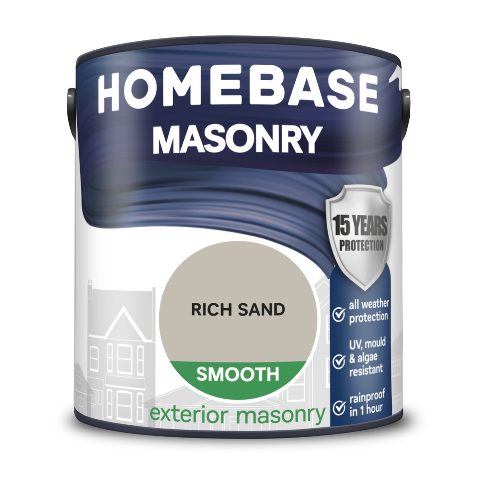 Homebase Smooth Masonry Paint Rich Sand - 2.5L