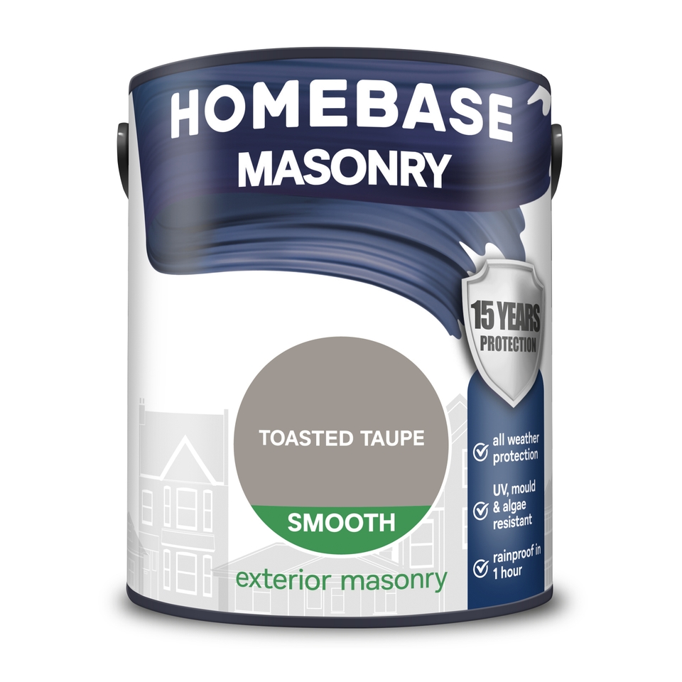 Homebase Smooth Masonry Paint Toasted Taupe - 5L