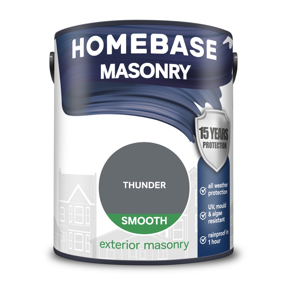Homebase Smooth Masonry Paint Thunder - 5L