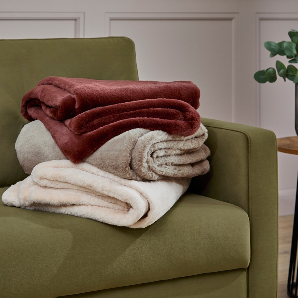 Taupe fur throw discount