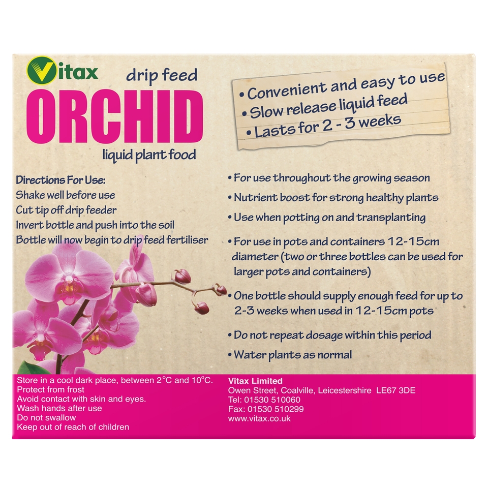 Vitax Orchid Drip Feed Liquid Plant Food 10 x 30ml