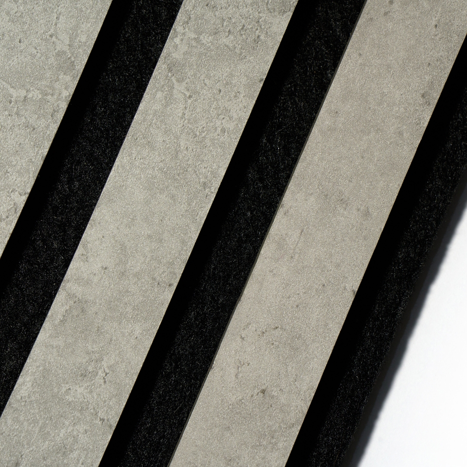 Kraus Acoustic Panel 2400 x 572.5 x 19mm Concrete Effect - 3 Panel Pack