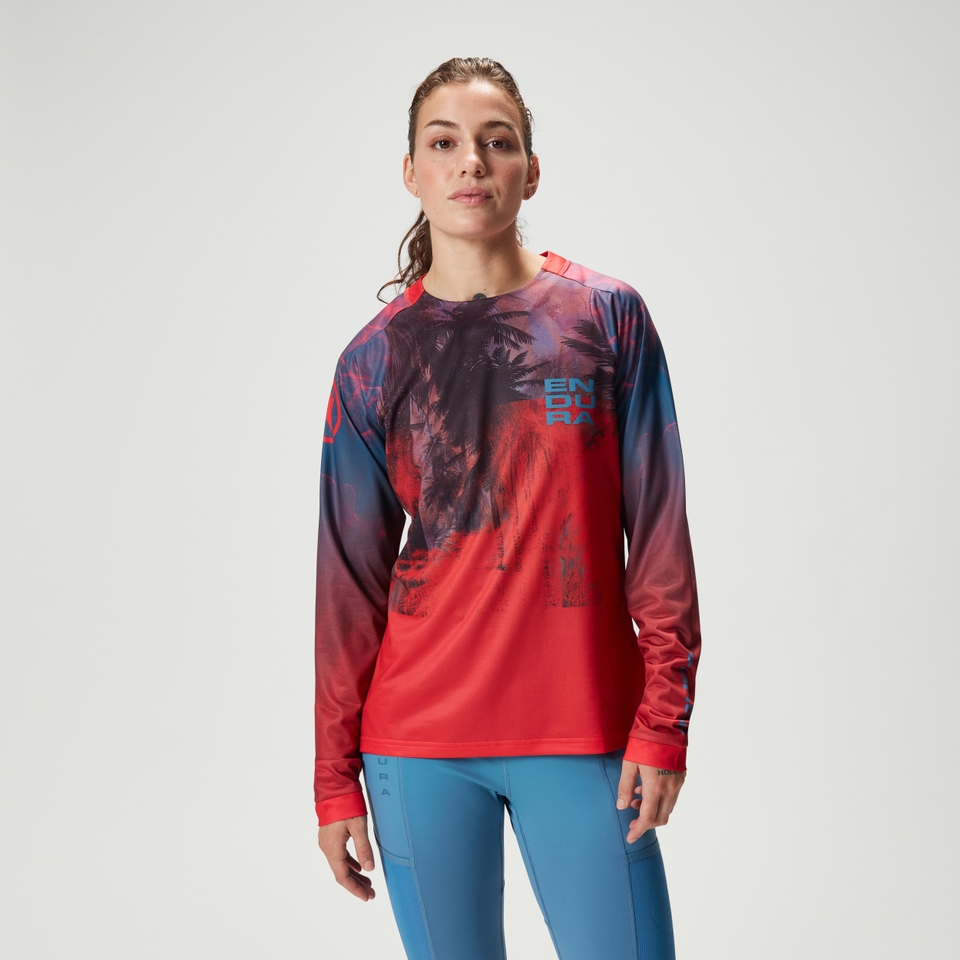 Women's Tropical L/S Tee LTD - Pomegranate
