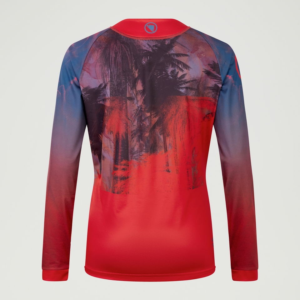Women's Ltd Tropical L/S Tee - Pomegranate