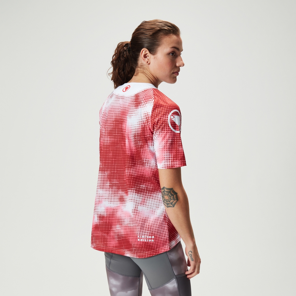 Damen Pixel Cloud T-Shirt LTD - Granatapfel