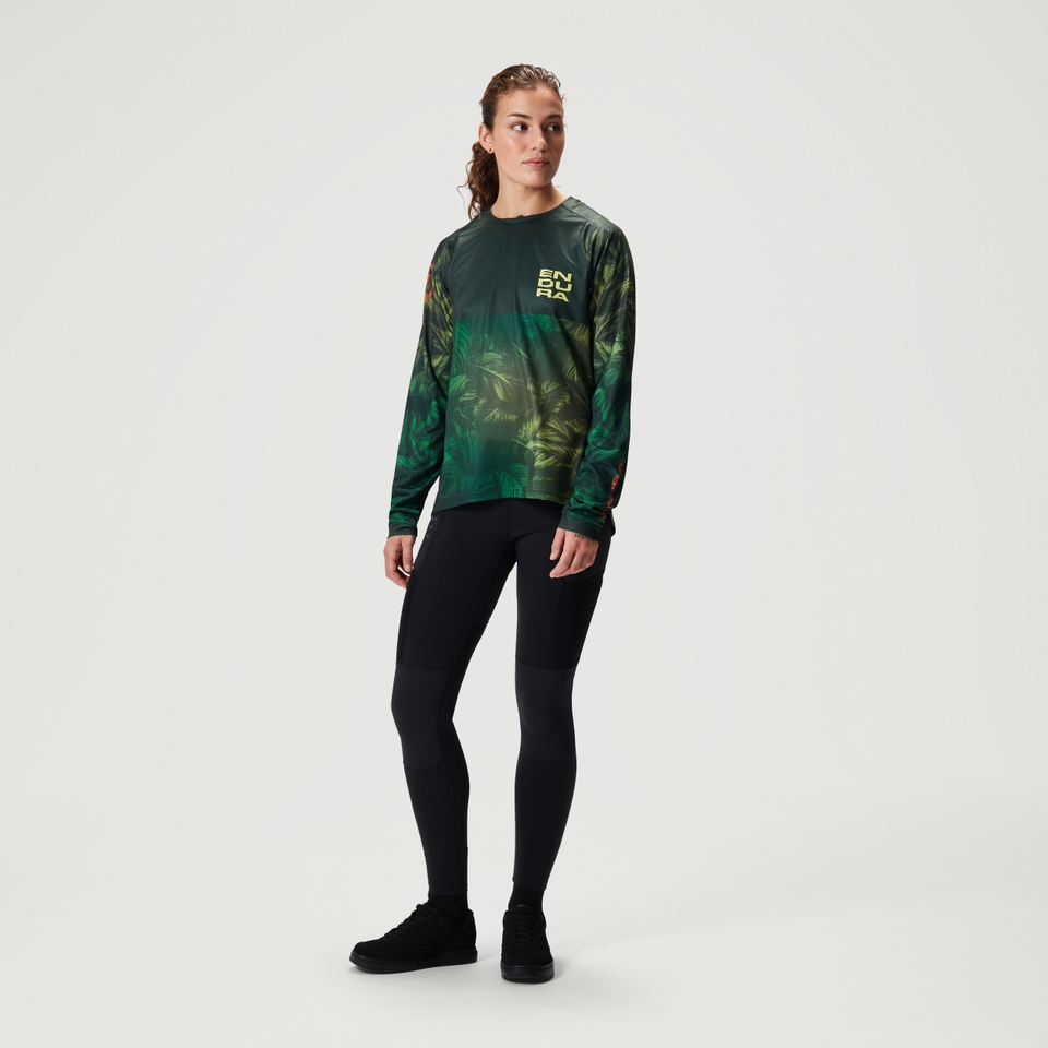 Women's Tropical Long Sleeve Tee Limited: Ghillie Green