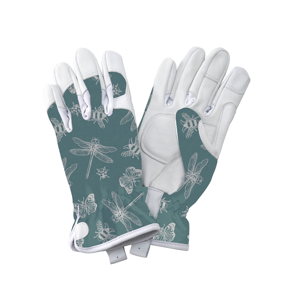 Kent & Stowe Flutterbugs Premium Leather Gardening Gloves Small Teal