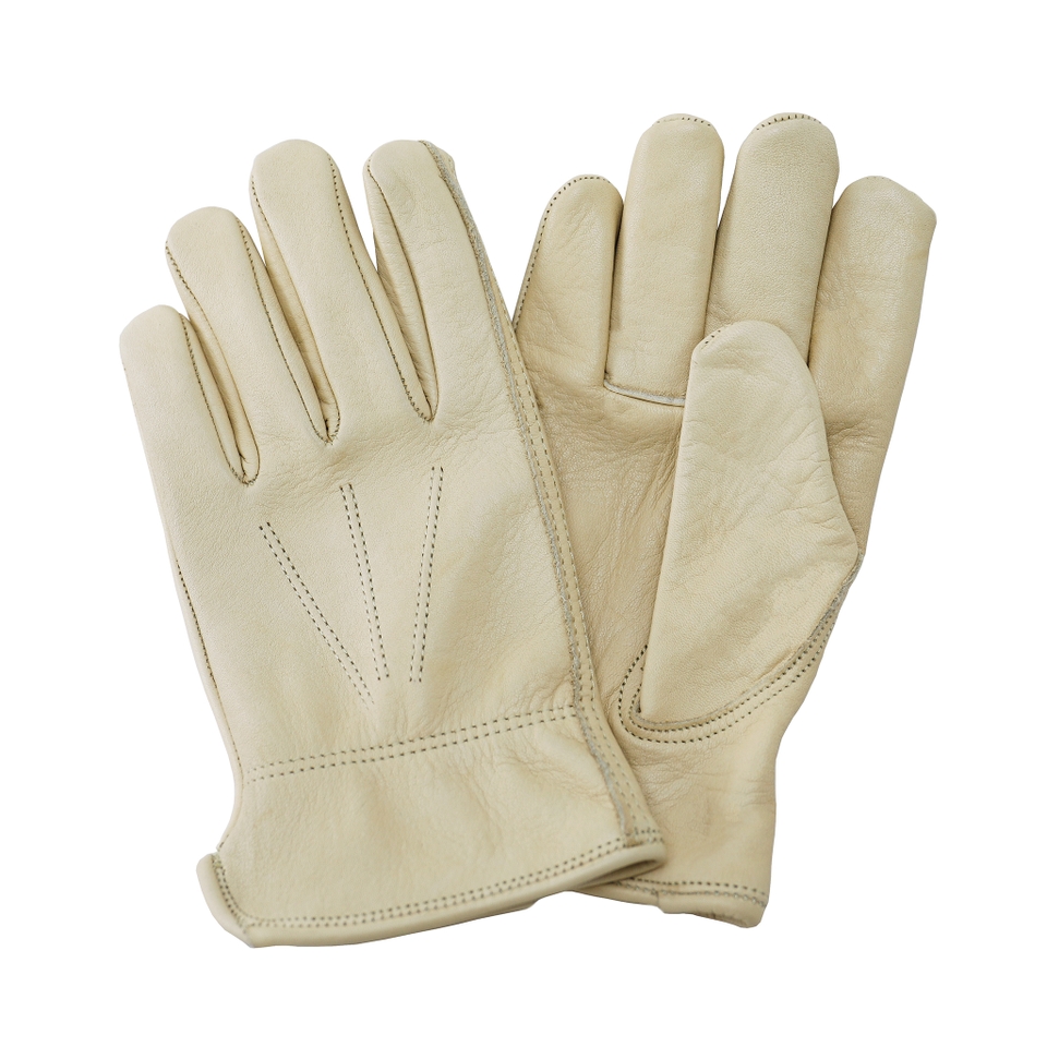Kent & Stowe Luxury Leather Water Resistant Gardening Gloves Men's Large Cream