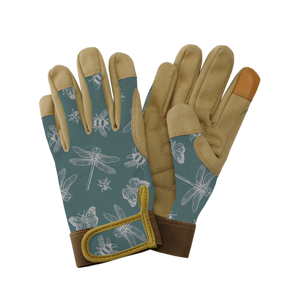 Kent & Stowe Premium Comfort Gardening Gloves Flutterbugs Small Teal