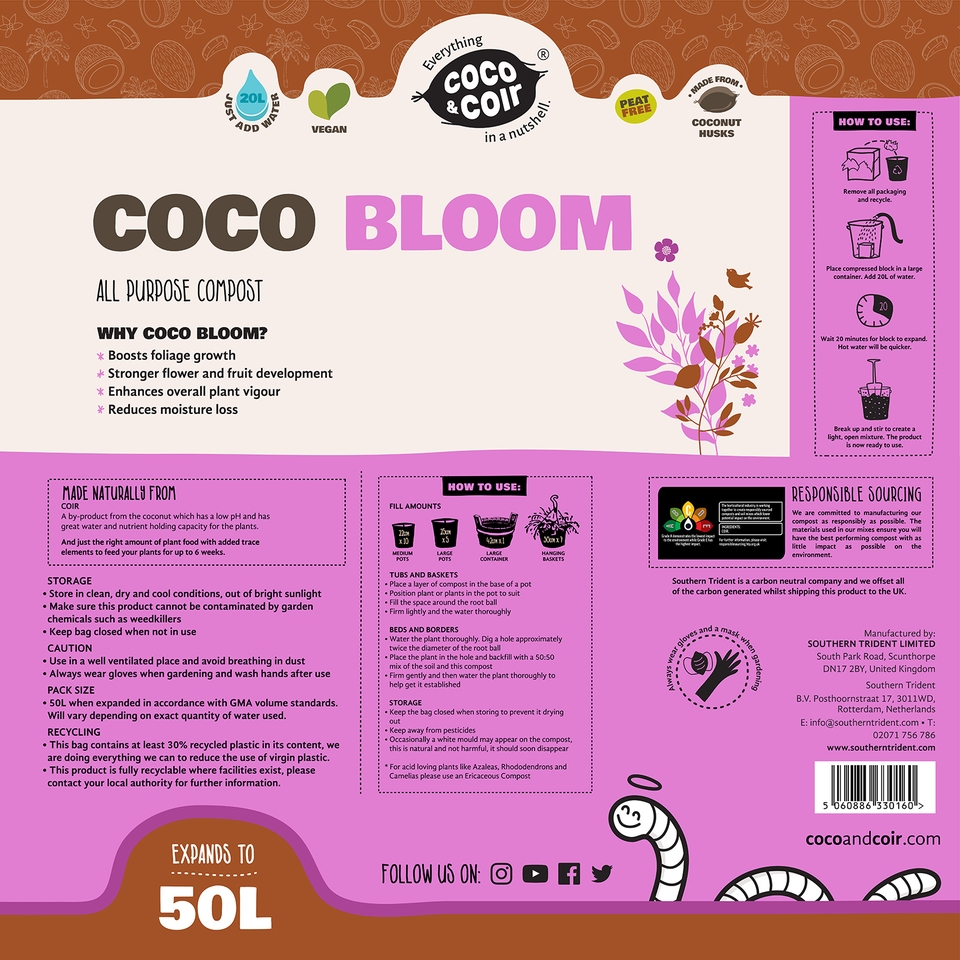 Coco & Coir Coco Bloom All Purpose Compost - 50L