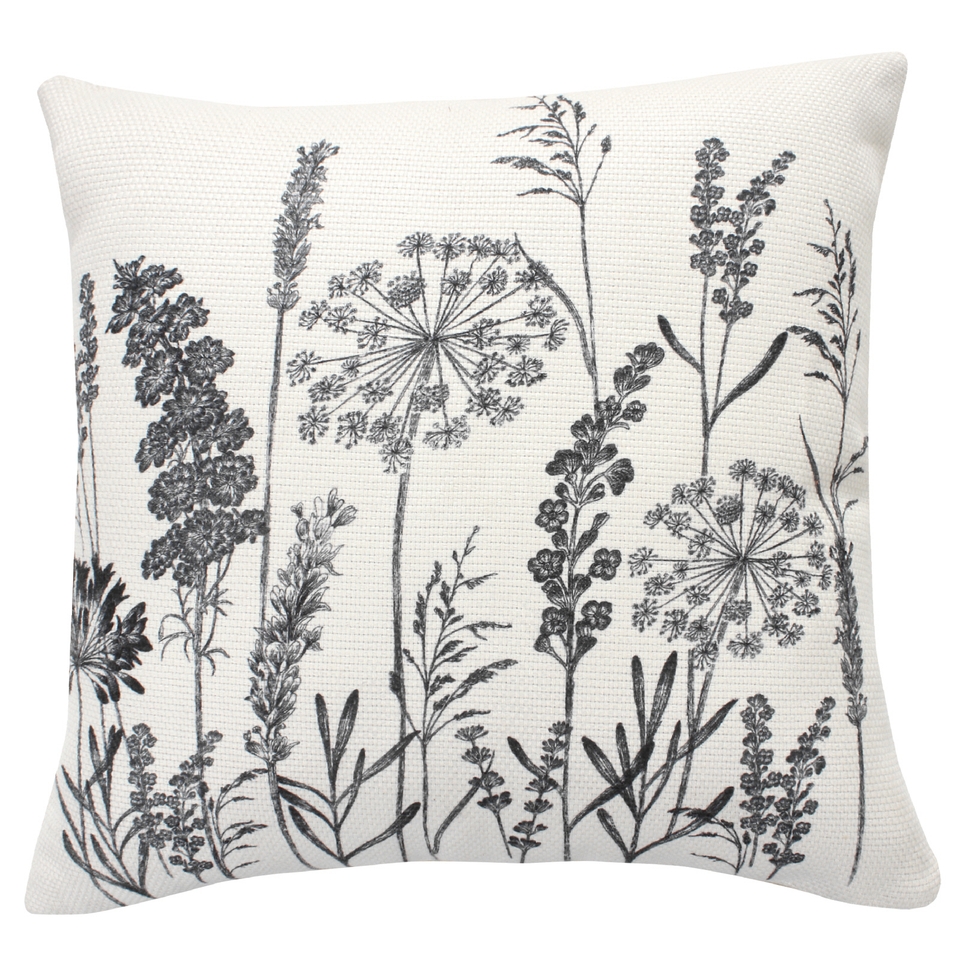 Floral Outdoor Cushion - Cream