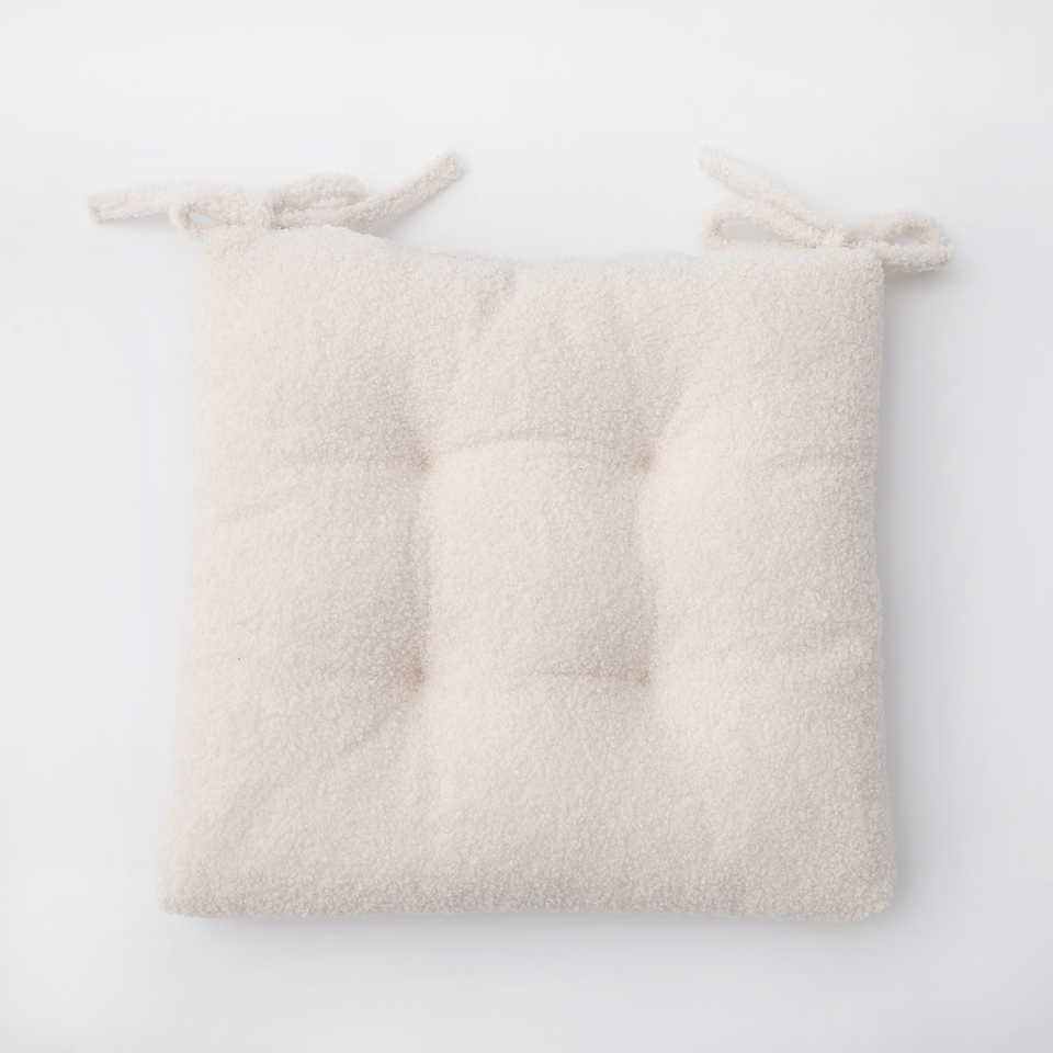 Teddy Seat Pad Natural 40x40cm Homebase
