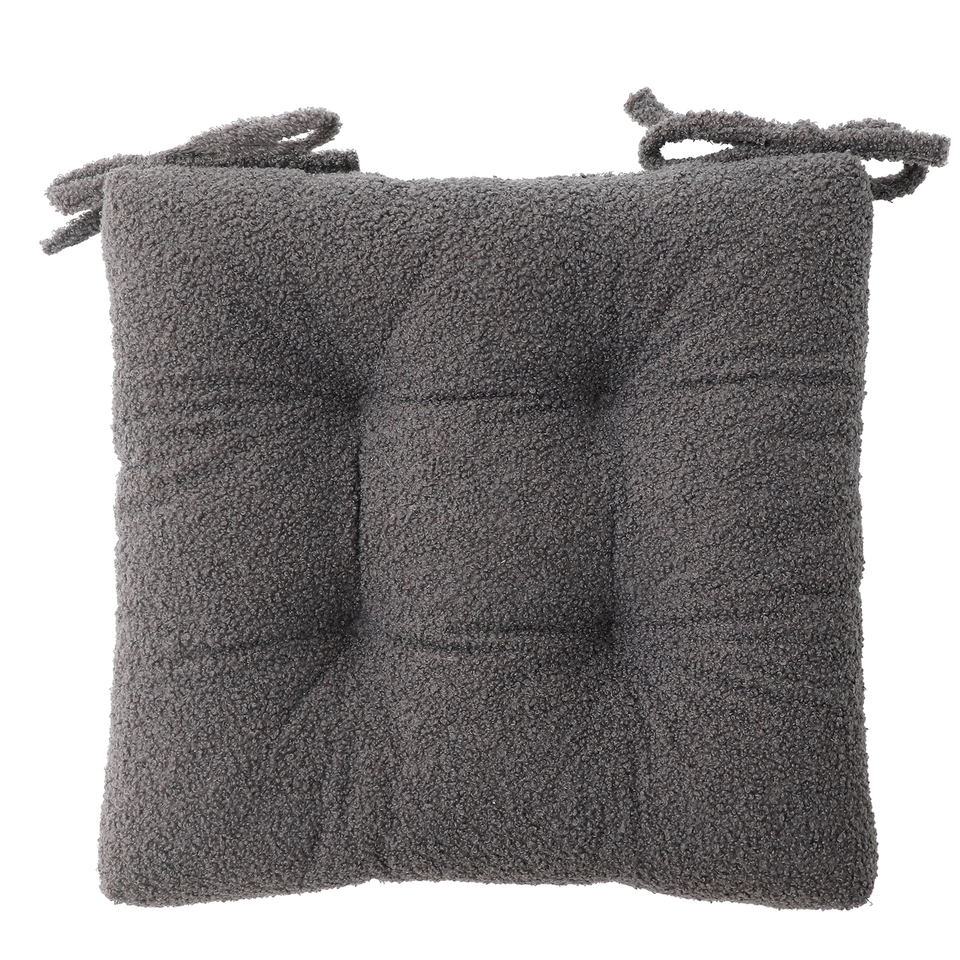 Teddy Seat Pad Charcoal 40x40cm Homebase