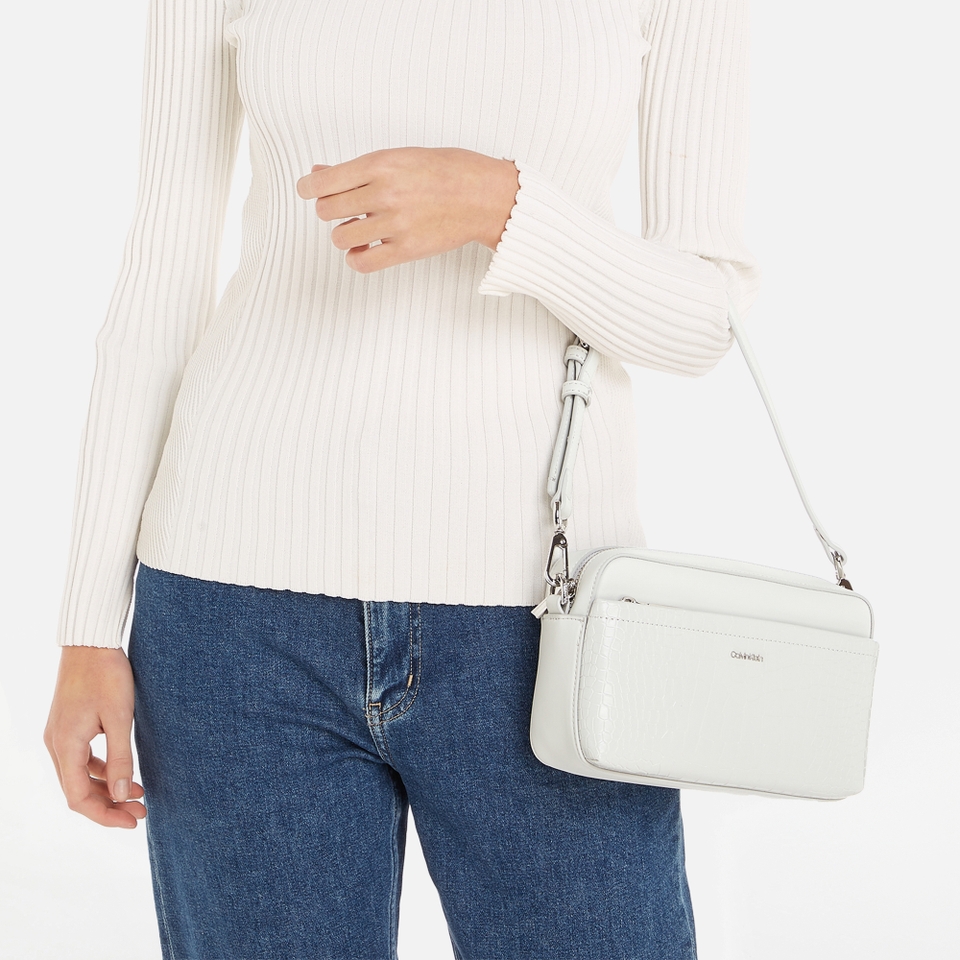 Calvin Klein CK Must Croc-Embossed Faux Leather Camera Bag