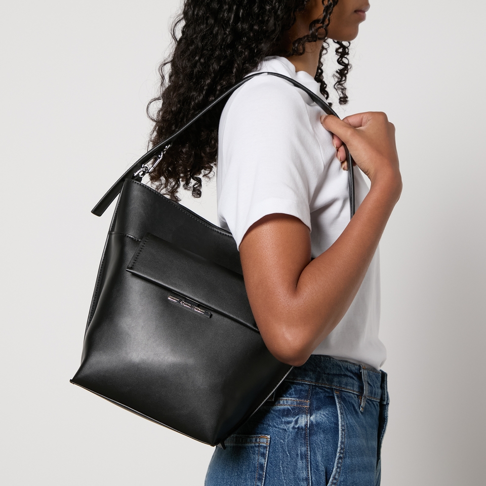 Calvin Klein Linear Faux Leather Shopper Bag