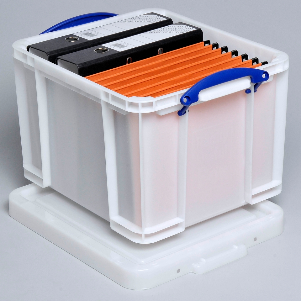 Really Useful Heavy Duty Plastic Storage Box - White - 35L