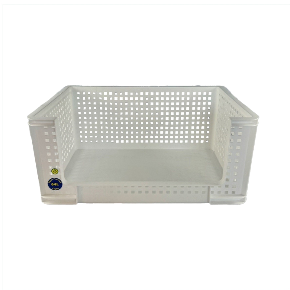 Really Useful Open Fronted Storage Crate - White - 64L