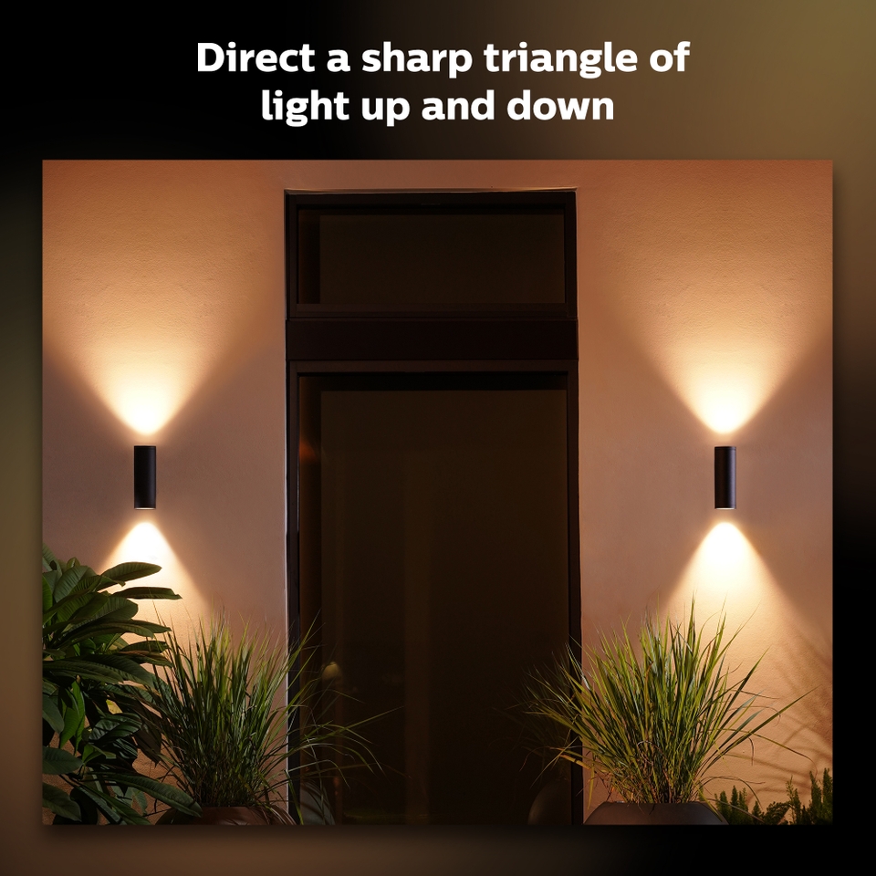Philips Hue Appear Colour Ambiance Smart LED Outdoor Wall Light - 2 Pack