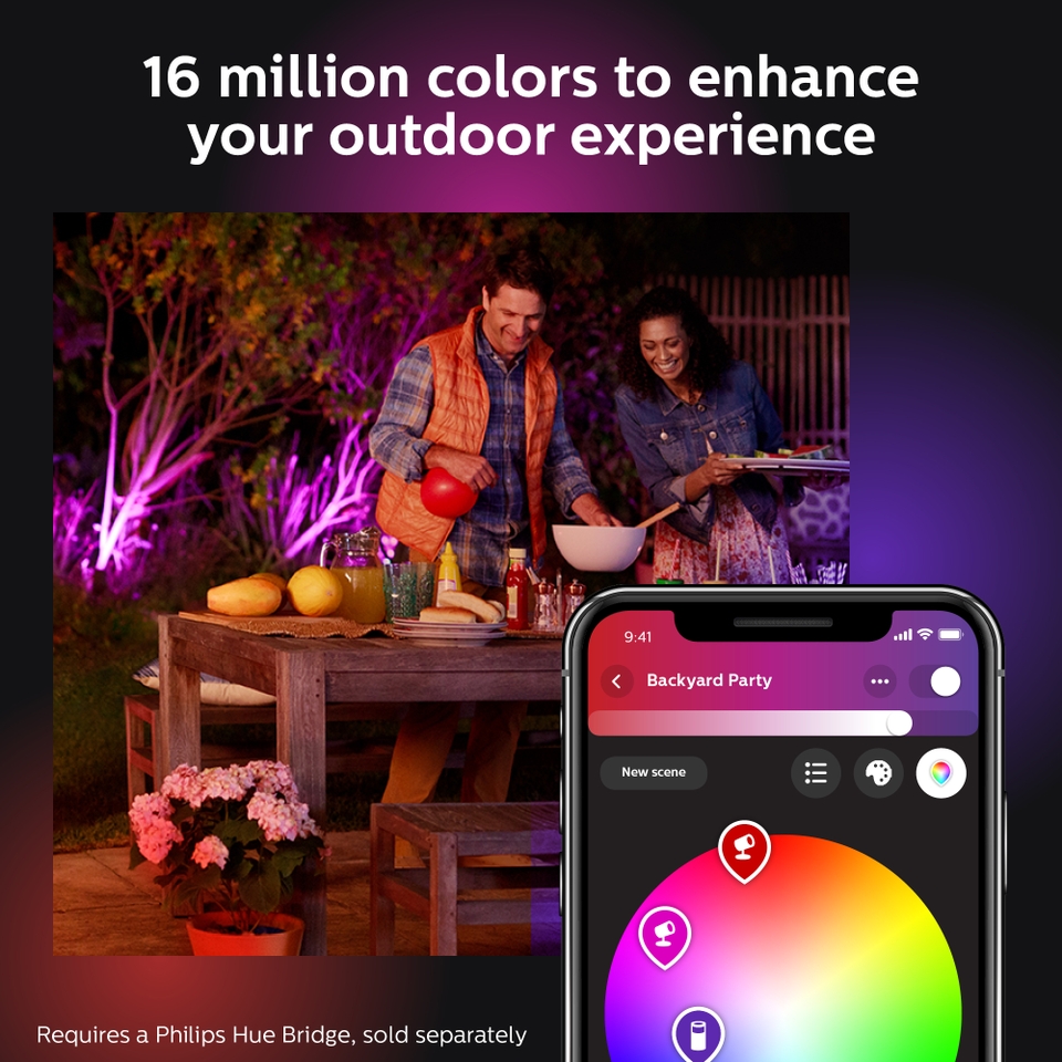 Philips Hue Lily Smart LED Outdoor Base Kit and XL Spotlight