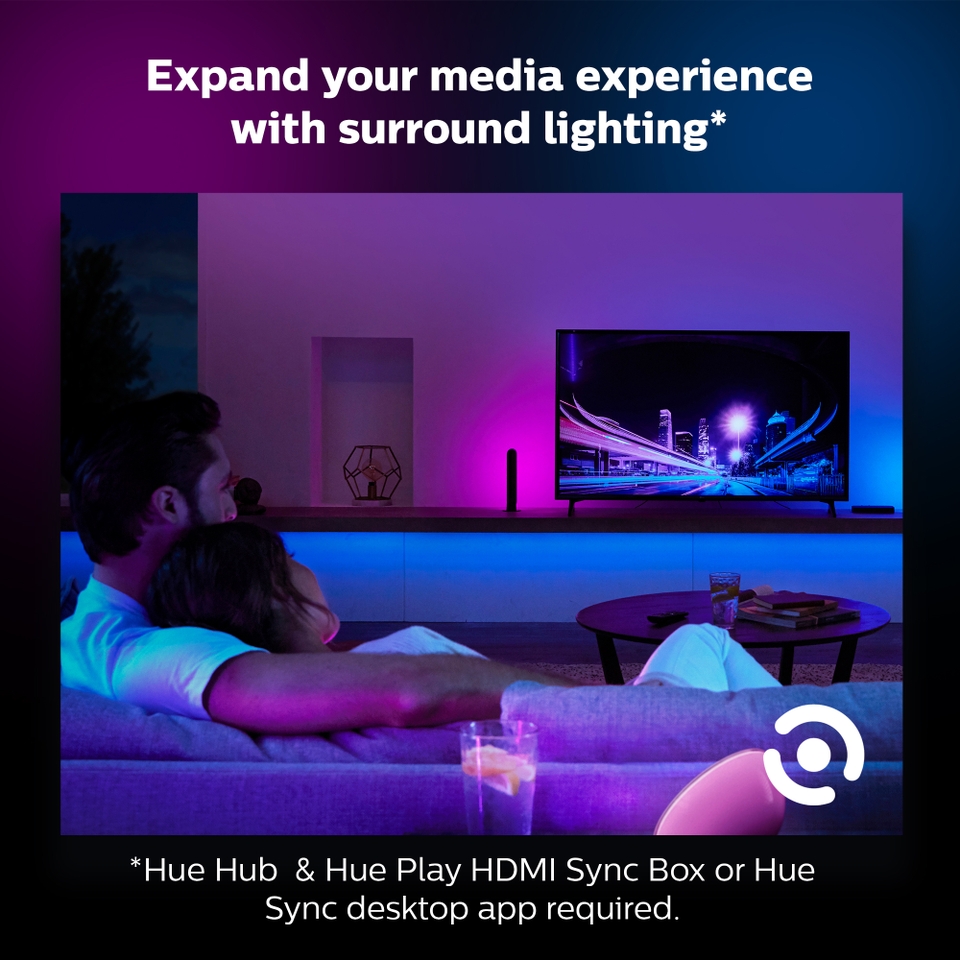 Philips Hue Smart LED Colour Ambiance 2m Lightstrip and Bridge