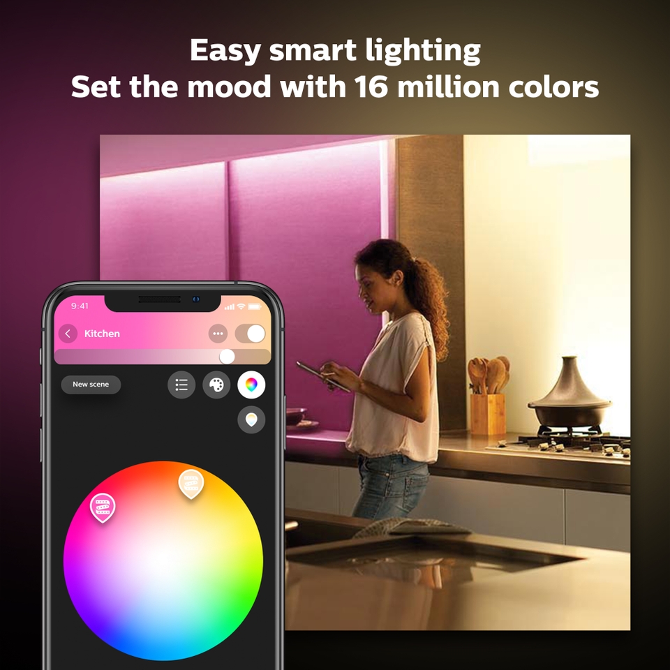 Philips Hue Smart LED Colour Ambiance Lightstrip Extension 1m