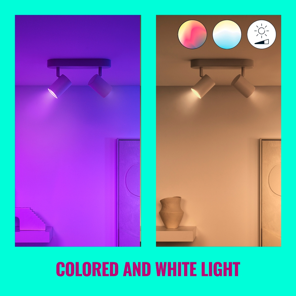 WiZ Smart LED Imageo 2 Lamp Adjustable Spotlight Bar Colour - White