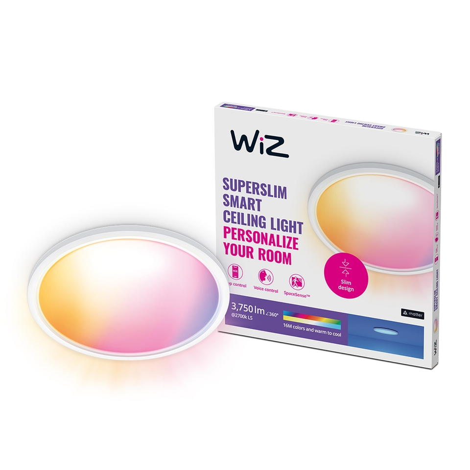 WiZ Smart LED SuperSlim Ceiling Light Colour 2600 Lumens - White