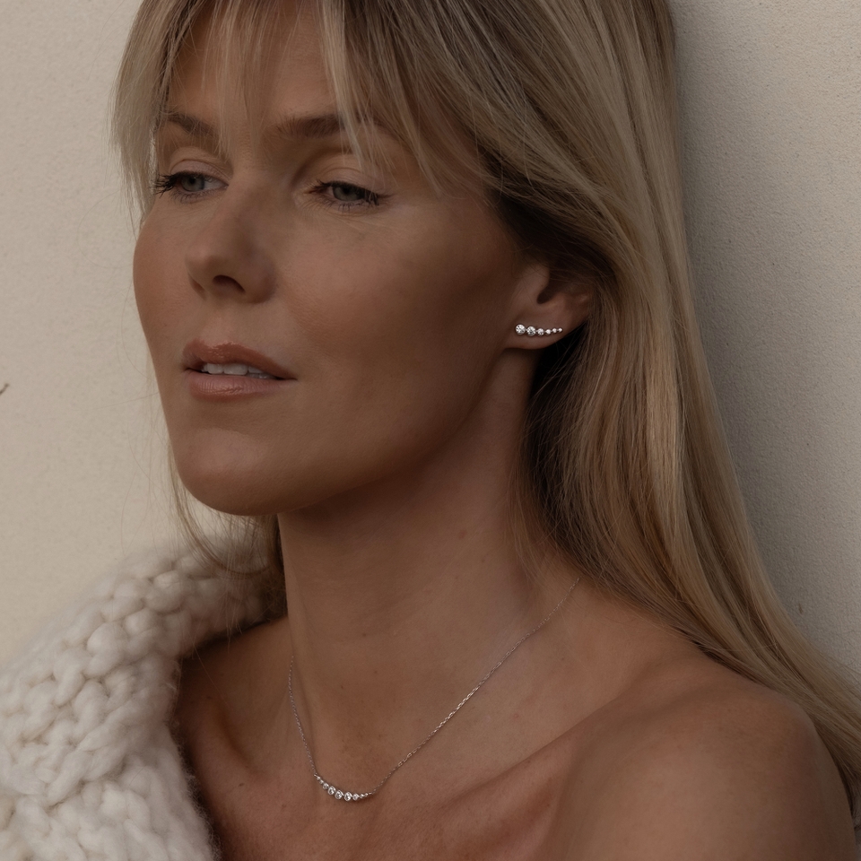 Carat London Carissa White Gold Plated Sterling Silver Earrings