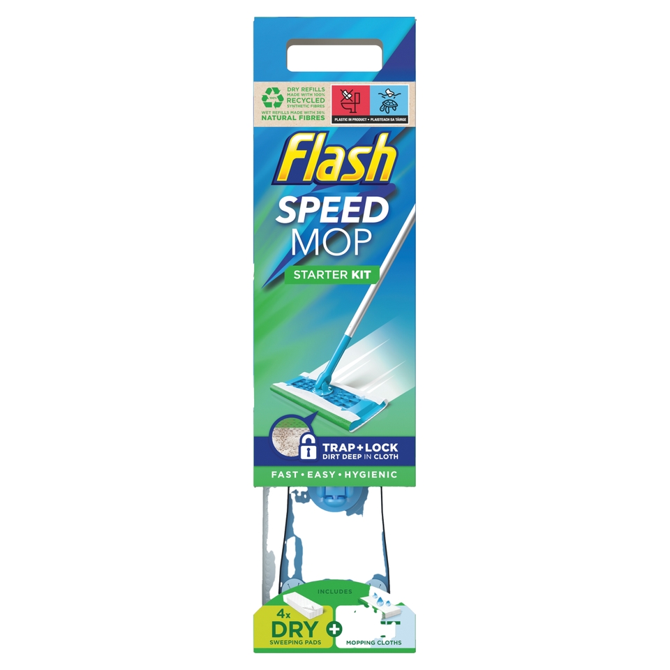 Flash Speed Mop Starter Kit with 4 Wet & 4 Dry Refills