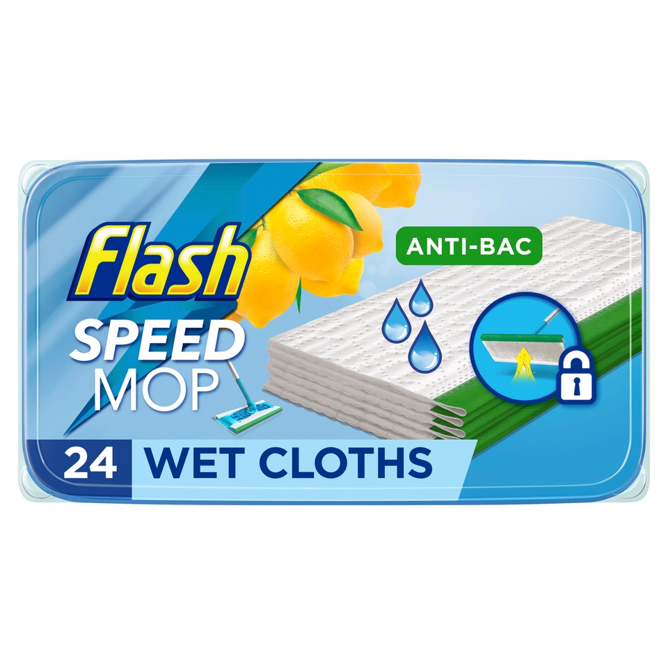 Flash Speed Mop Antibacterial Lemon Wet Cloths Refill x 24