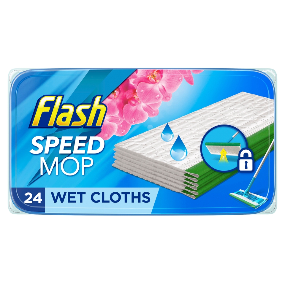 Flash Speed Mop Wild Orchid Wet Cloths Refill x 24