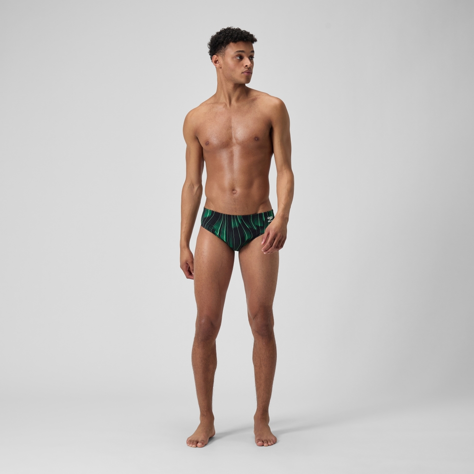 Men's Space Train Brief Green/Black