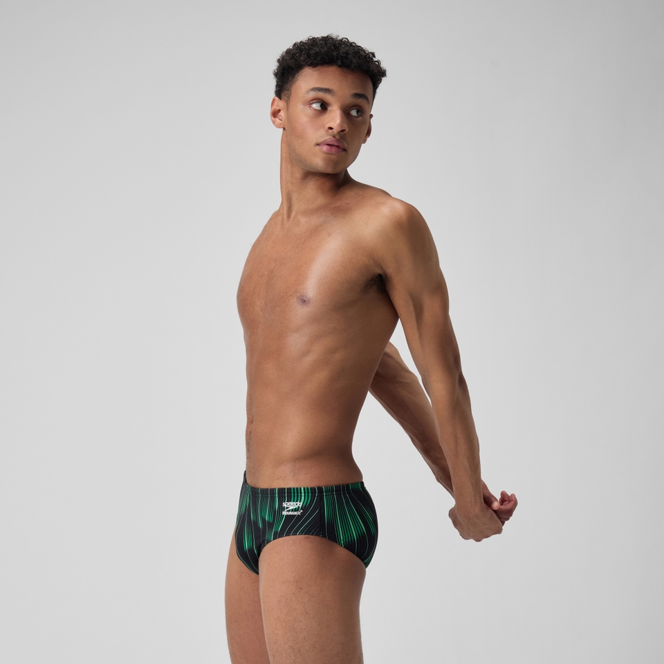 Men's Space Train Brief Green/Black