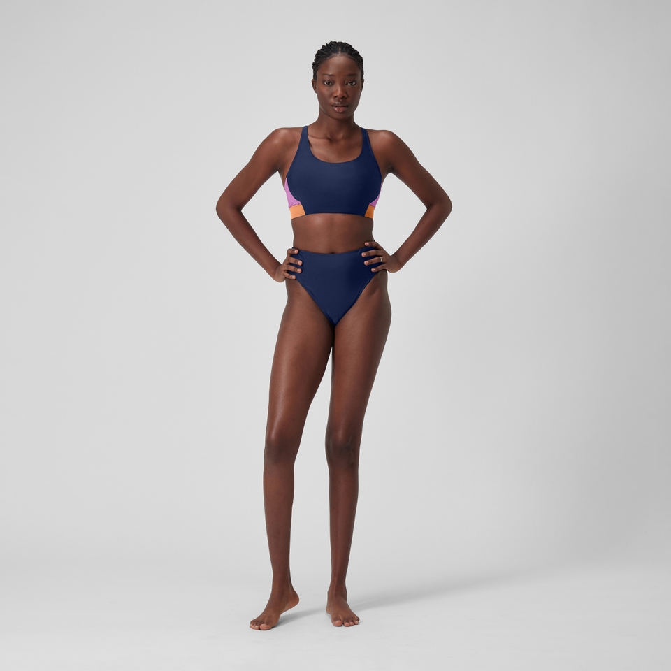 Damen Oberteil im Farbblock-Design Blau