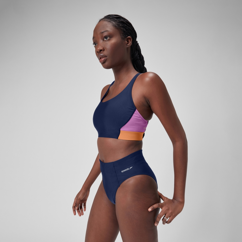 Women's Colourblock Bikini Top Blue