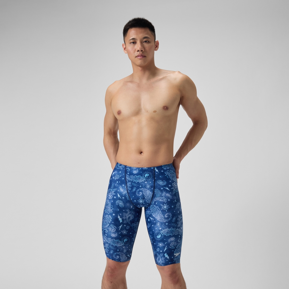 Men's Printed Jammer Blue