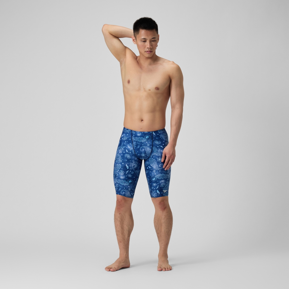 Men's Printed Jammer Blue