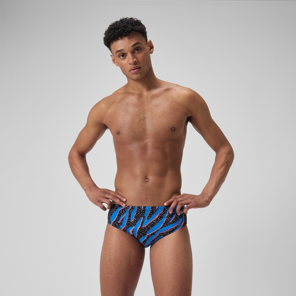 Men's Printed One Brief Blue/Black