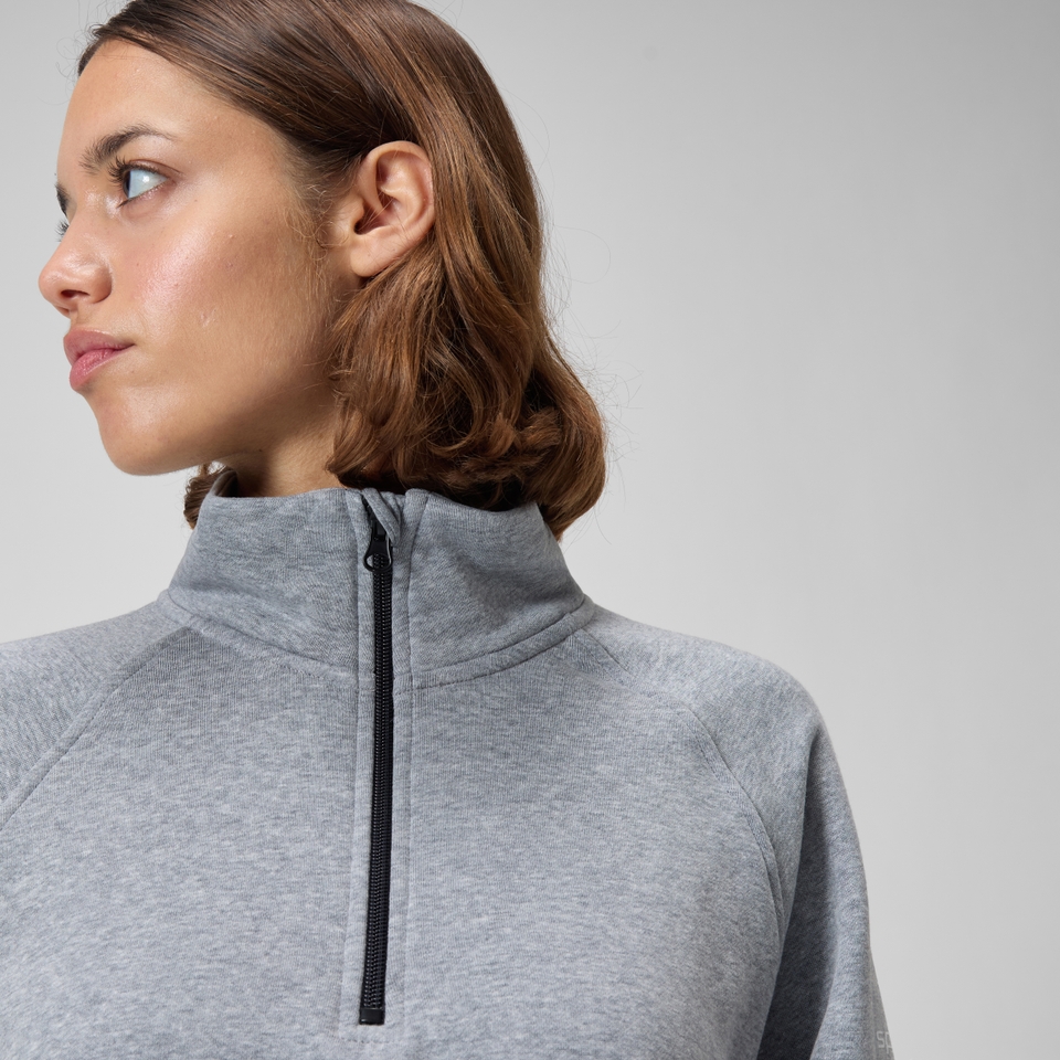 Unisex 1/4 Zip Fleece Pullover Gray