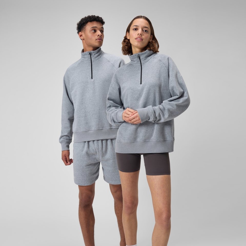 Unisex 1/4 Zip Fleece Pullover Gray