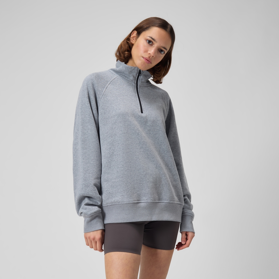 Unisex 1/4 Zip Fleece Pullover Gray