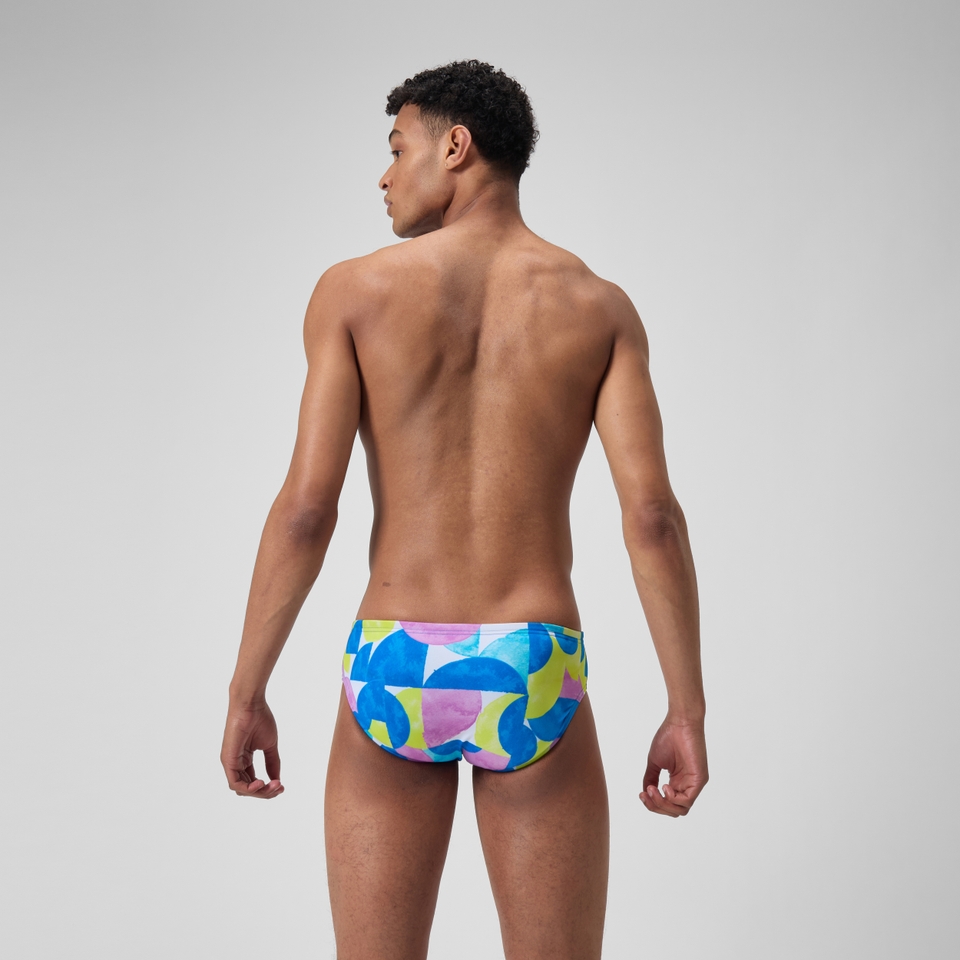 Men's Printed One Brief Blue/Yellow