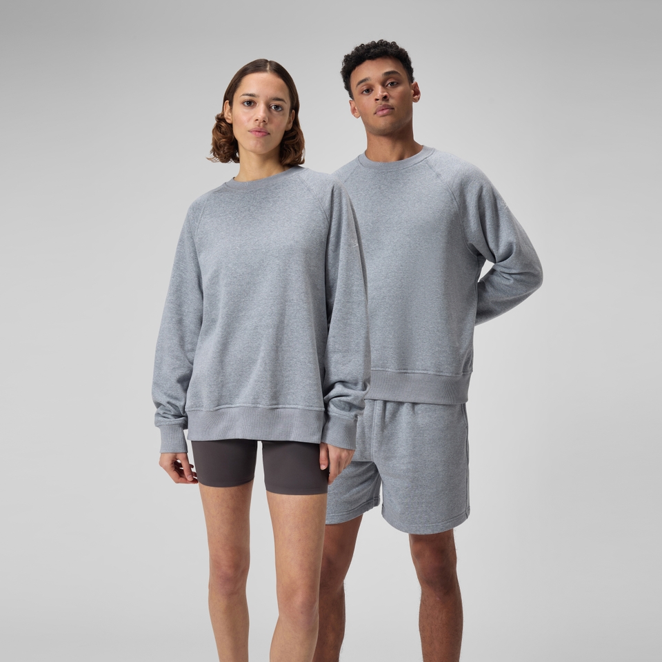 Unisex Fleece Crewneck Pullover Gray