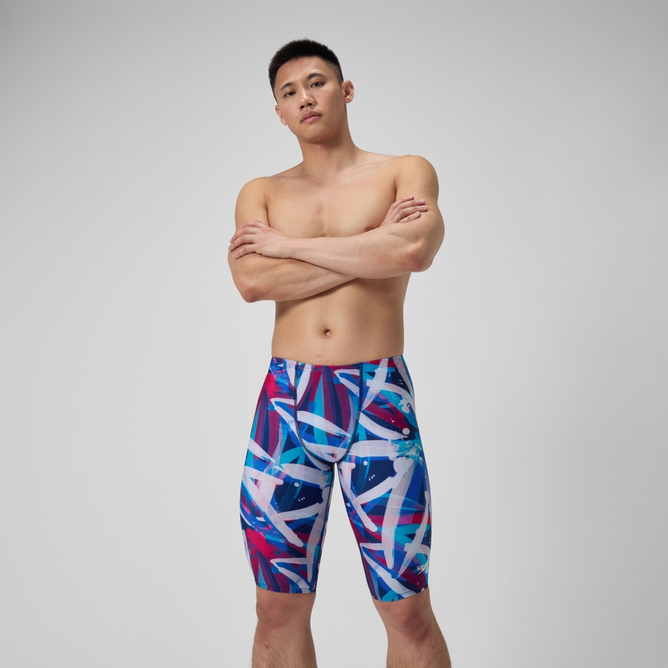 Men's Printed Jammer Blue