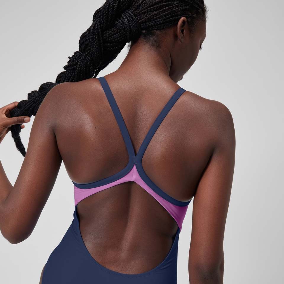 Women's Colourblock Racerback Swimsuit Blue
