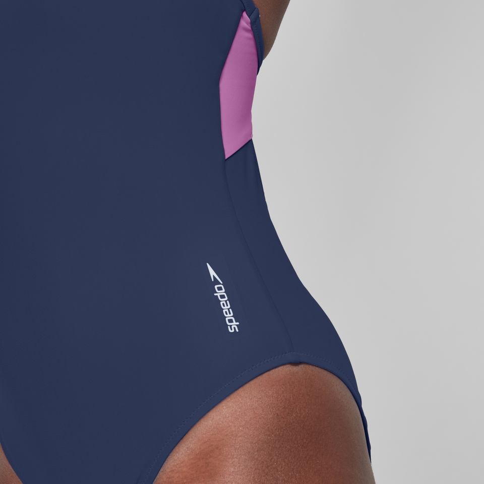 Women's Colourblock Racerback Swimsuit Blue
