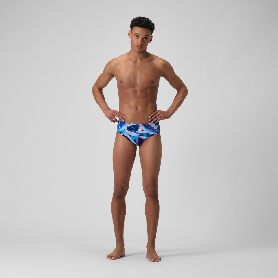 Men's Printed One Brief Blue