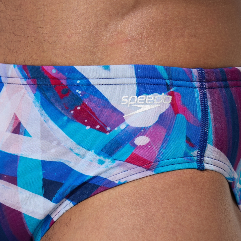 Men's Printed One Brief Blue