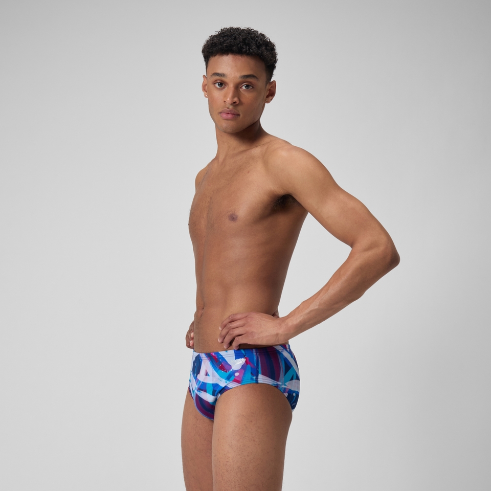 Men's Printed One Brief Blue