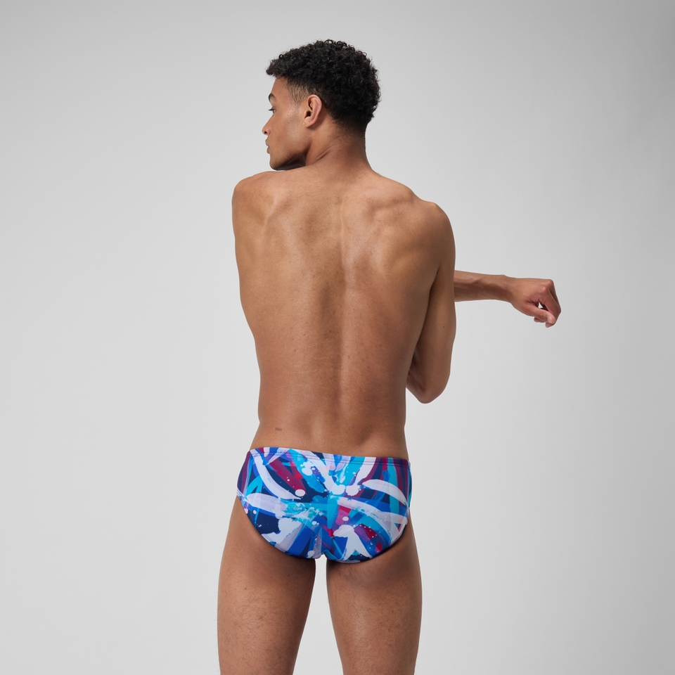 Men's Printed One Brief Blue